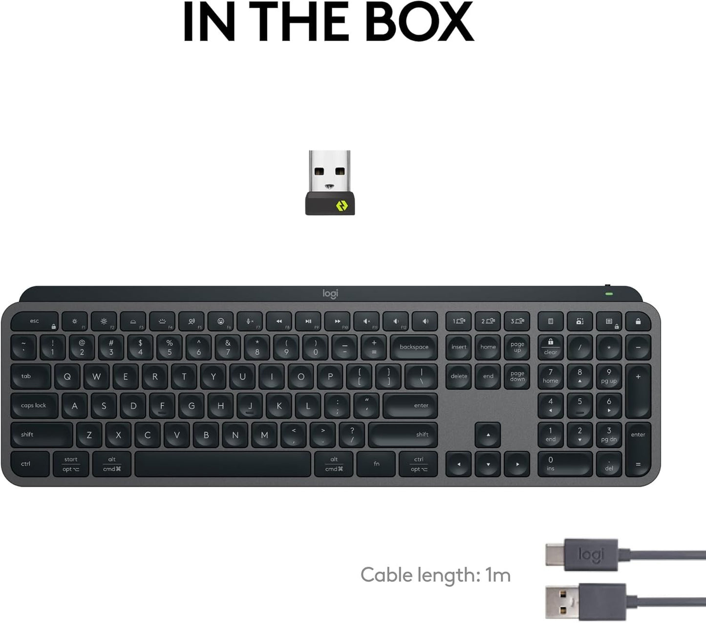 Logitech MX S Keys Full Size Keyboard for PC and Mac -BLACK