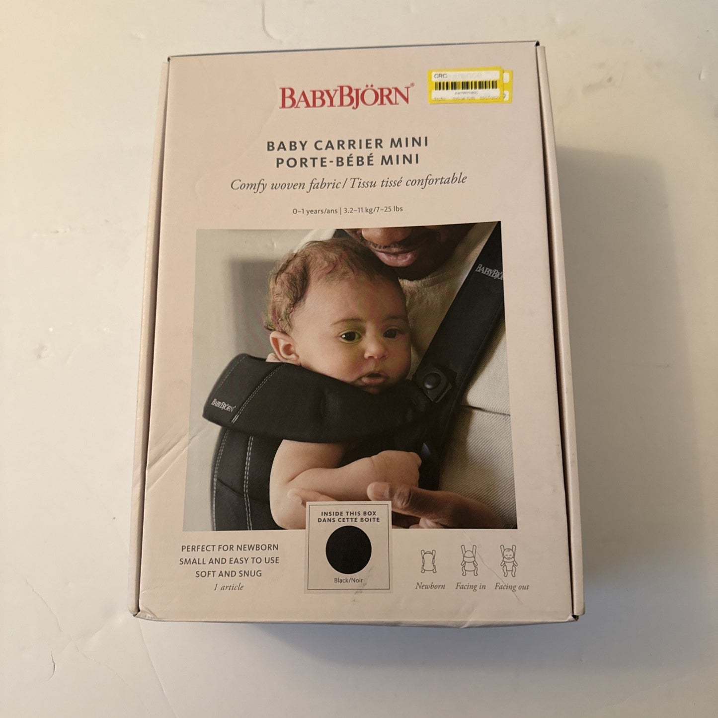 Baby Bjorn Baby Carrier Mini Black Newborn 7-25lb Machine Washable