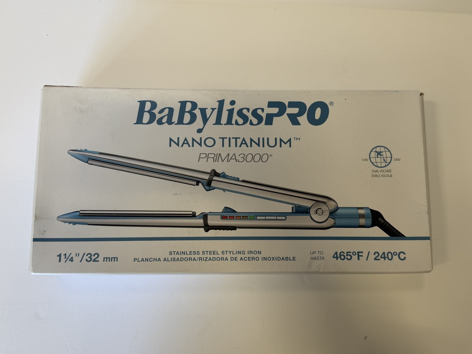 BaBylissPRO Nano Titanium PRIMA3000 1.25 Inch Ionic Hair Straightener BNT3000TUC