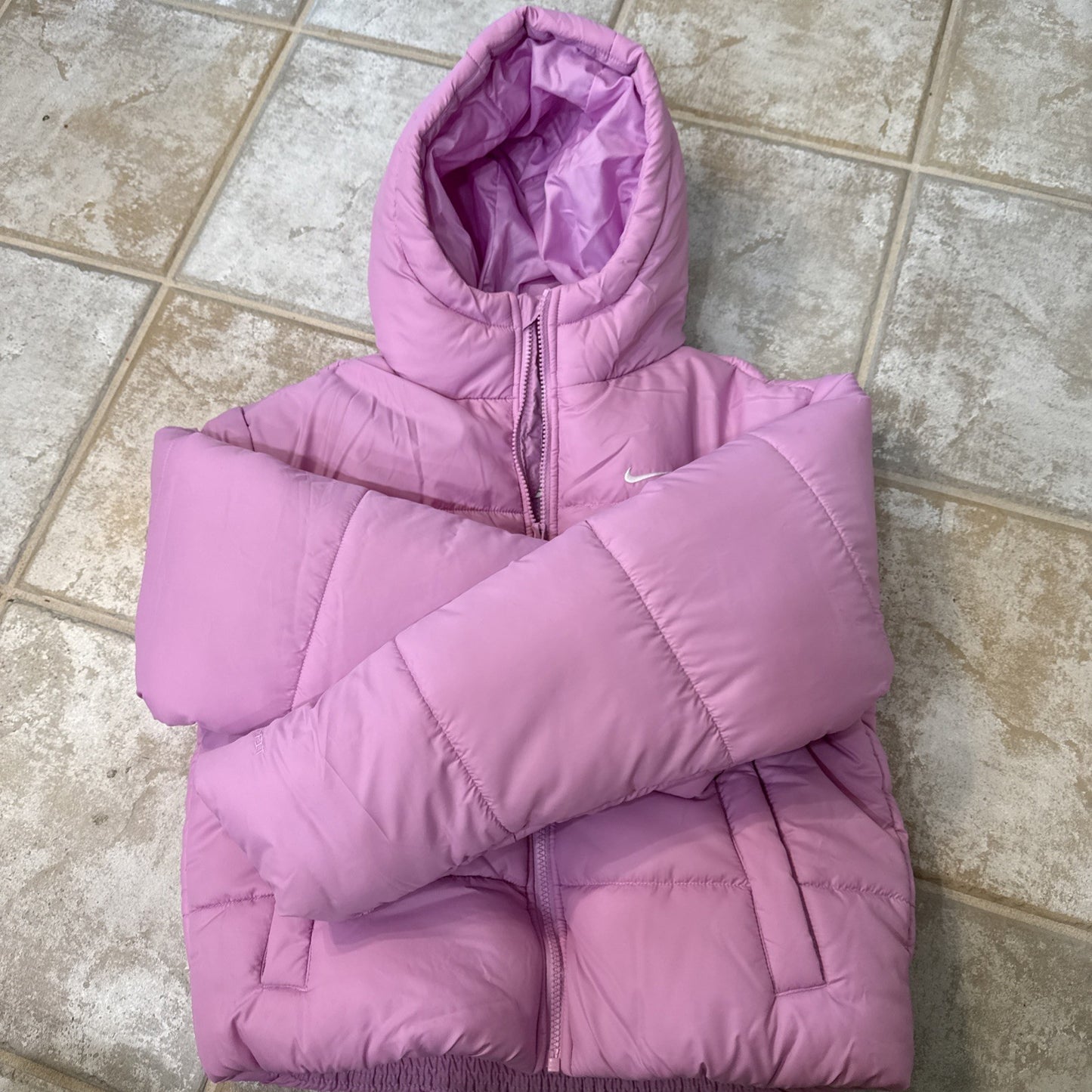 Nike Sportswear Classic Puffer Womens XS Therma-FIT Hooded Jacket FZ5899 Crop
