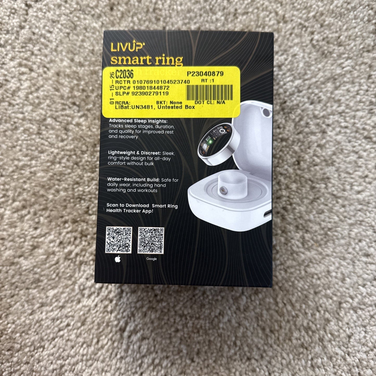 Livup Smart Ring Health Tracker Silver Size 8 Sleep Steps Heart Rate Oxygen New