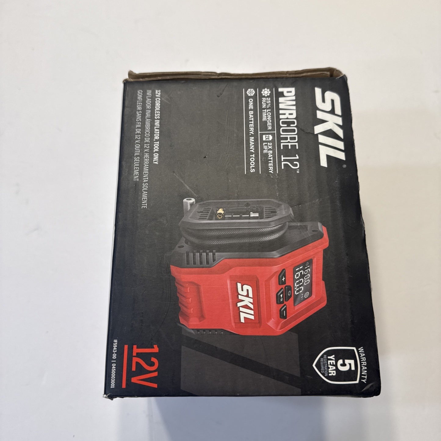 NEW SKIL PWR CORE 12 12-Volt Cordless Inflator Tool Only Tire Pump