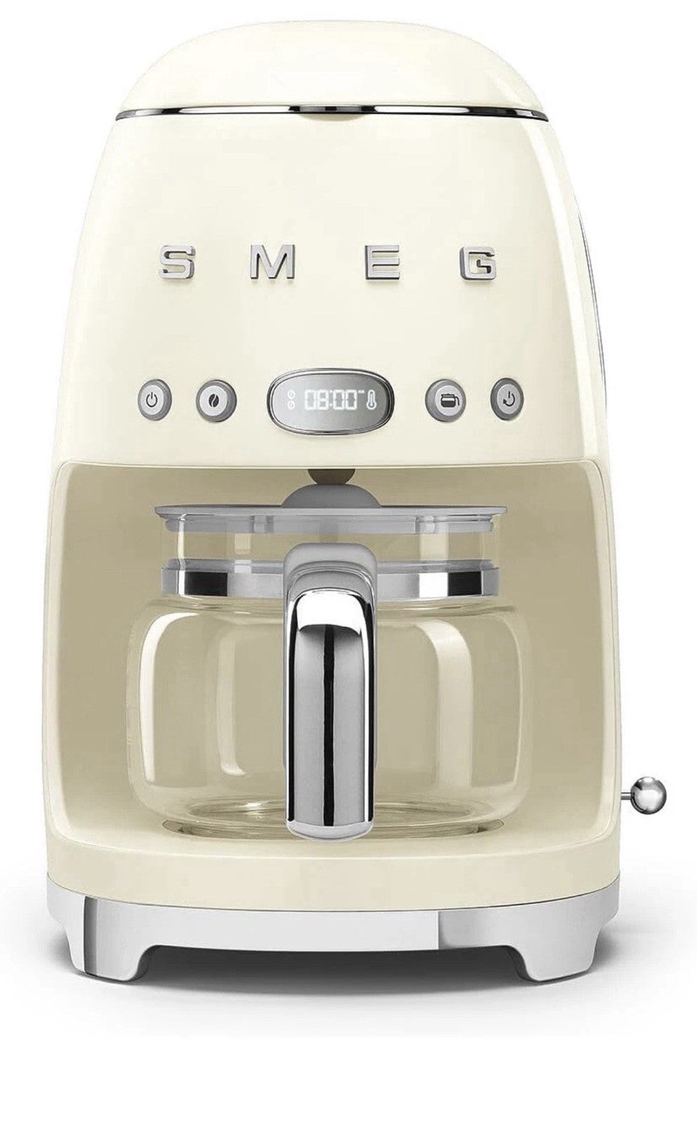 SMEG 50s Retro Drip Coffee Maker 10-Cup Auto Start Keep Warm Cream -Programmable