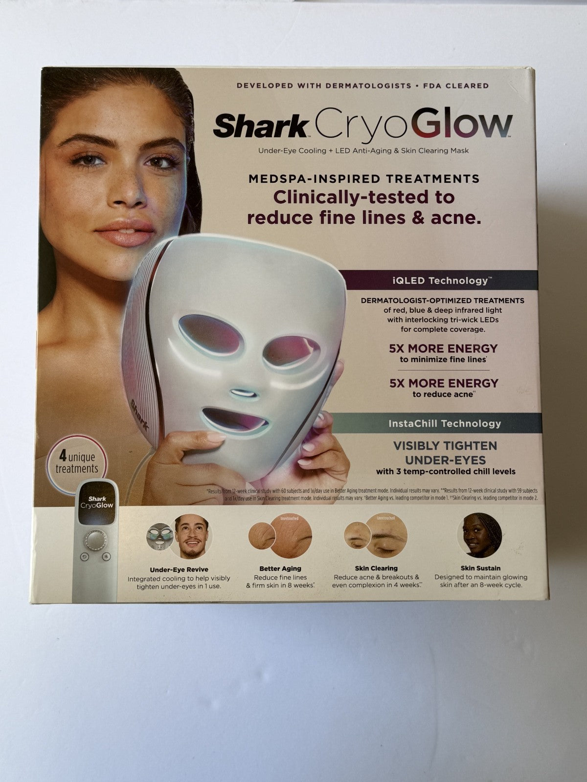 Shark CryoGlow LED Face Mask (FSA/HSA Eligible*) with Under-Eye Cooling