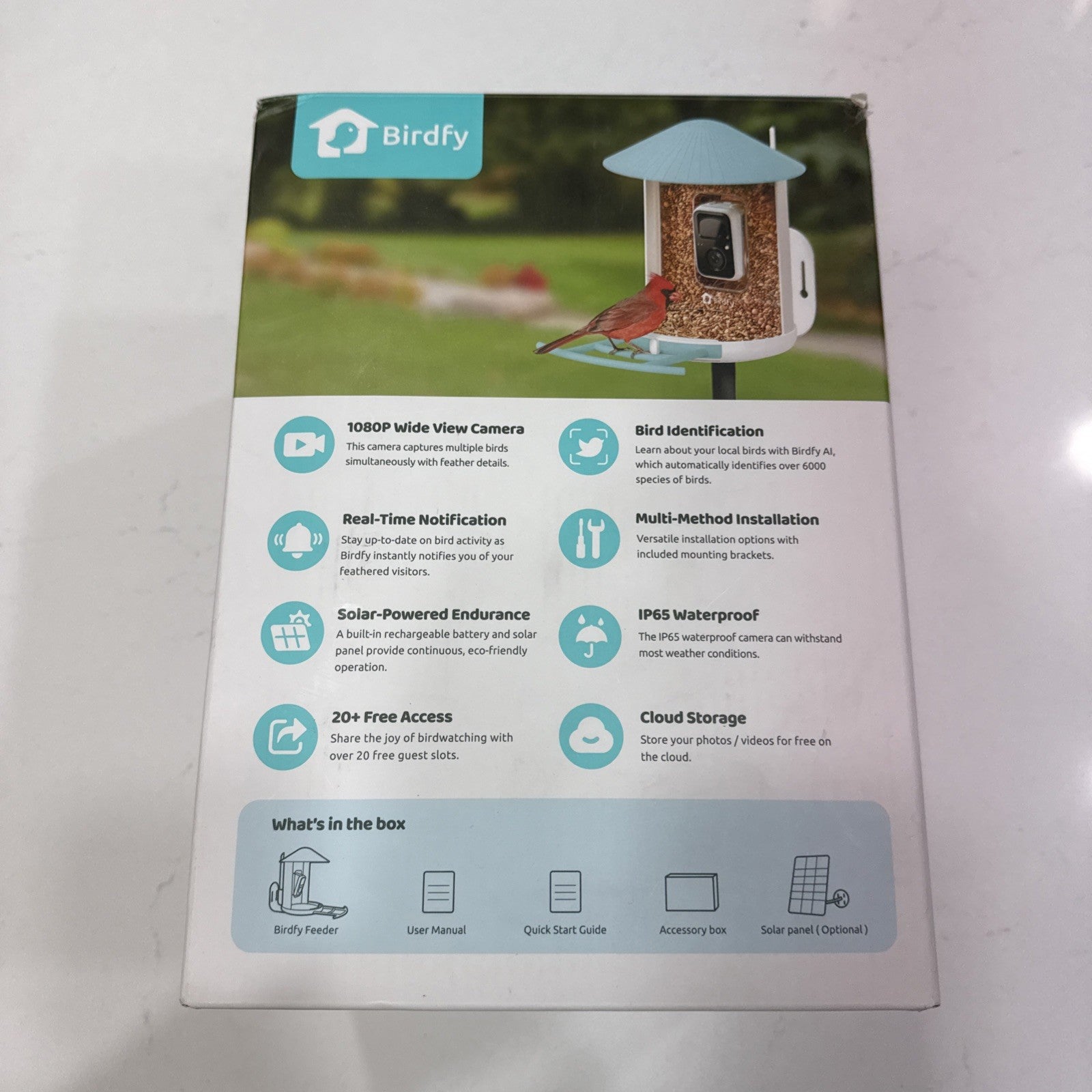 Birdfy Feeder Smart Bird feeder  With 1080P Camera New Blue