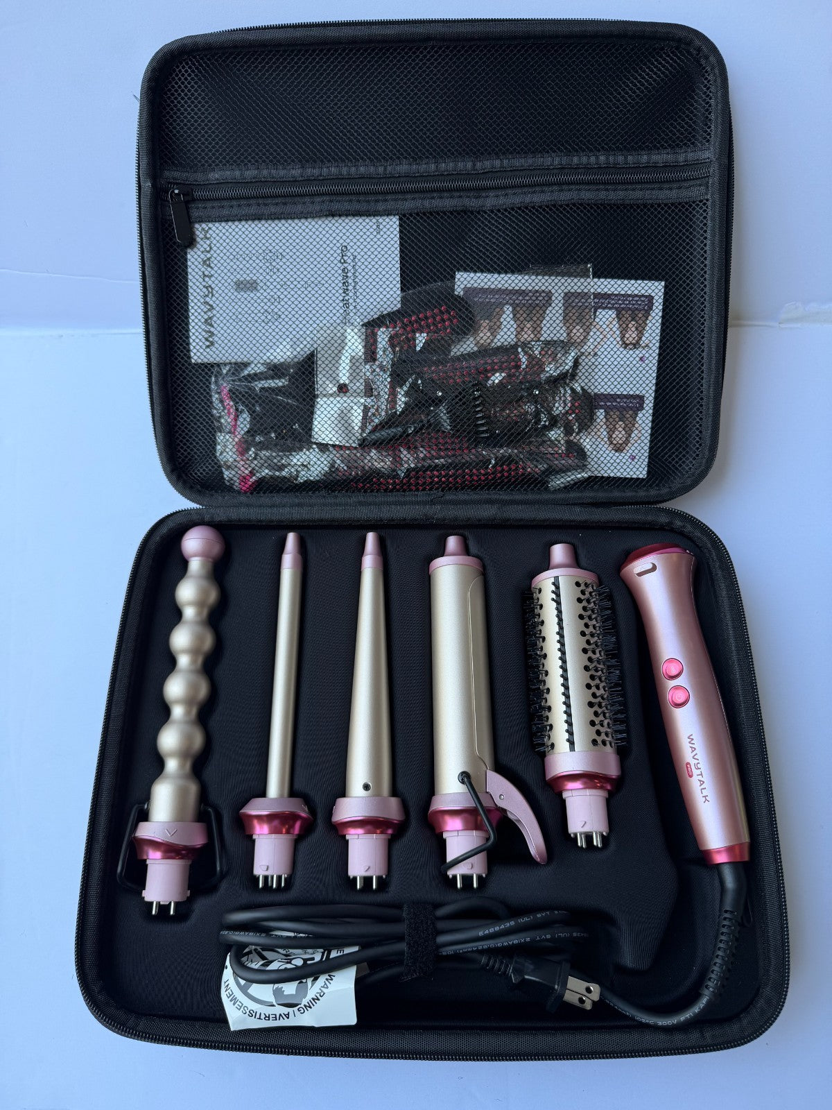 Wavytalk Heatwave Pro 5-in-1 Curling Wand Set, Includes Thermal Brush and 4