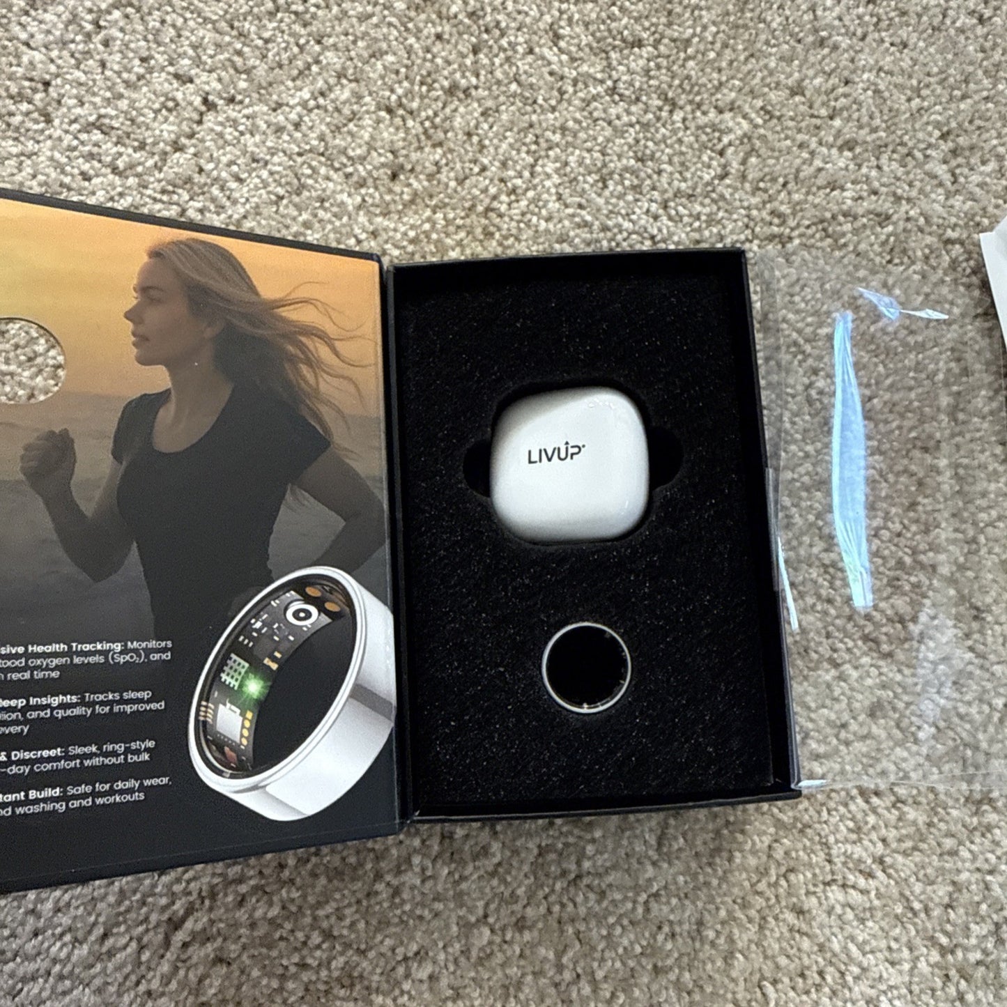Livup Smart Ring Health Tracker Silver Size 8 Sleep Steps Heart Rate Oxygen New