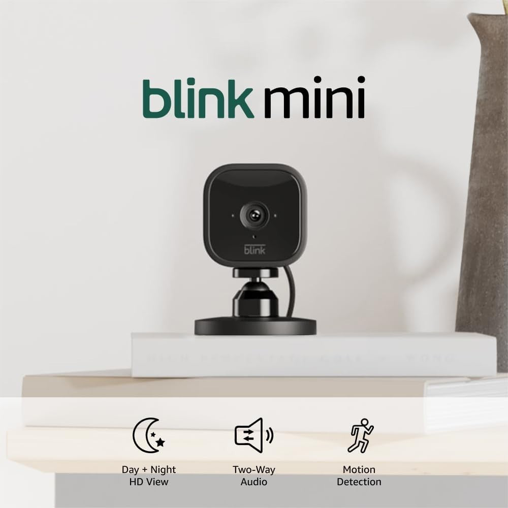 Blink Mini 2 Pack 1080p WiFi Security Camera Motion Detect Night Vision - Black