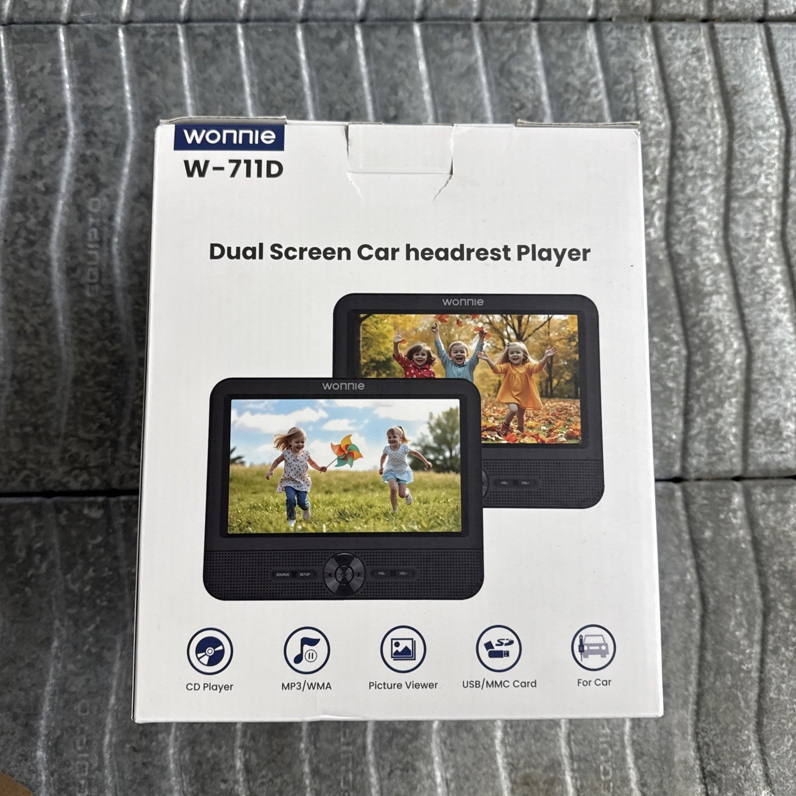 WONNIE 7.5 Inch Car DVD Player, Portable DVD Player for Car Play The Same or Two