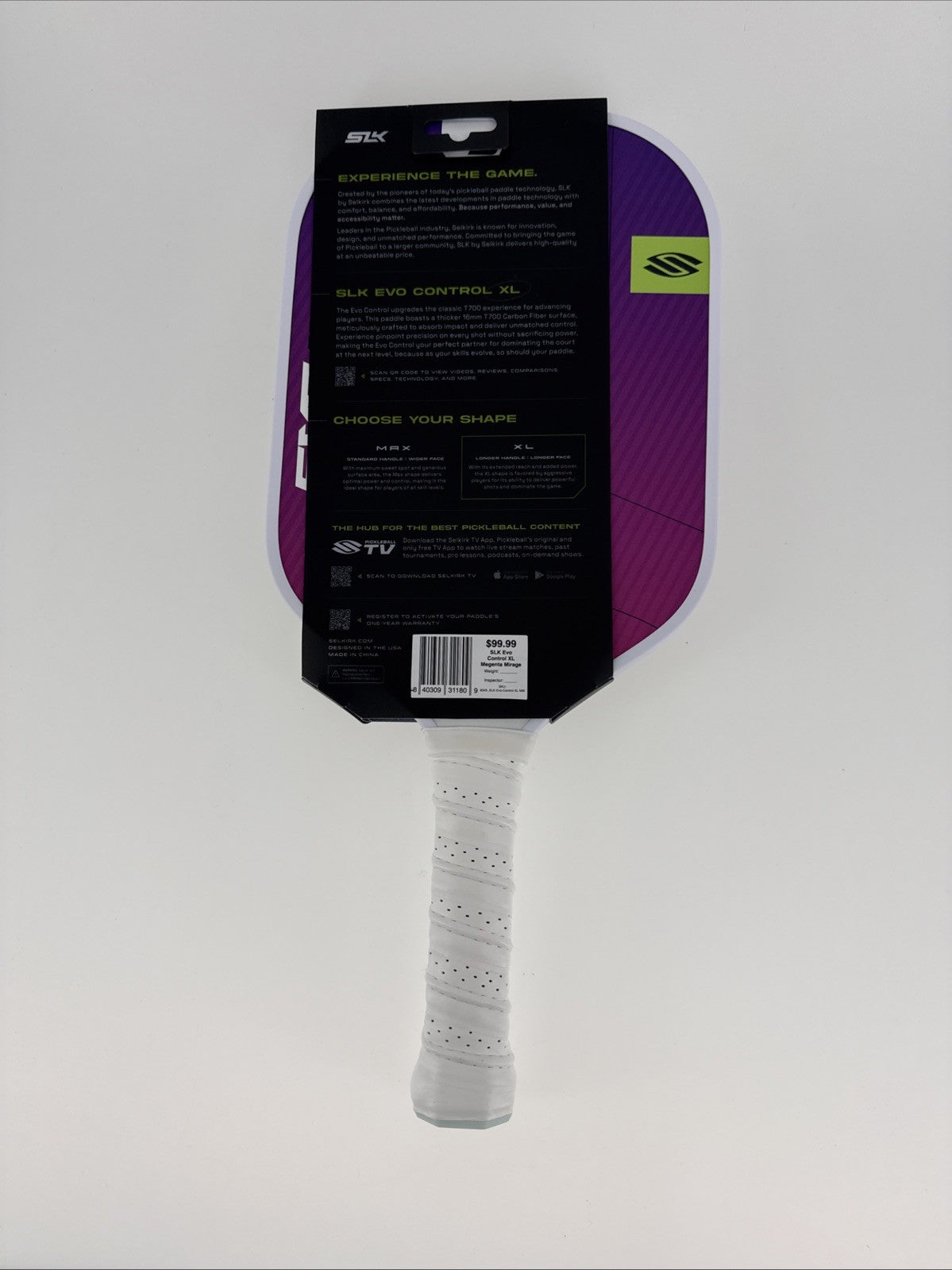 FREE SHIPPING Pickle ball Paddle, Selkirk Evo control XL NEW Magenta Mirage