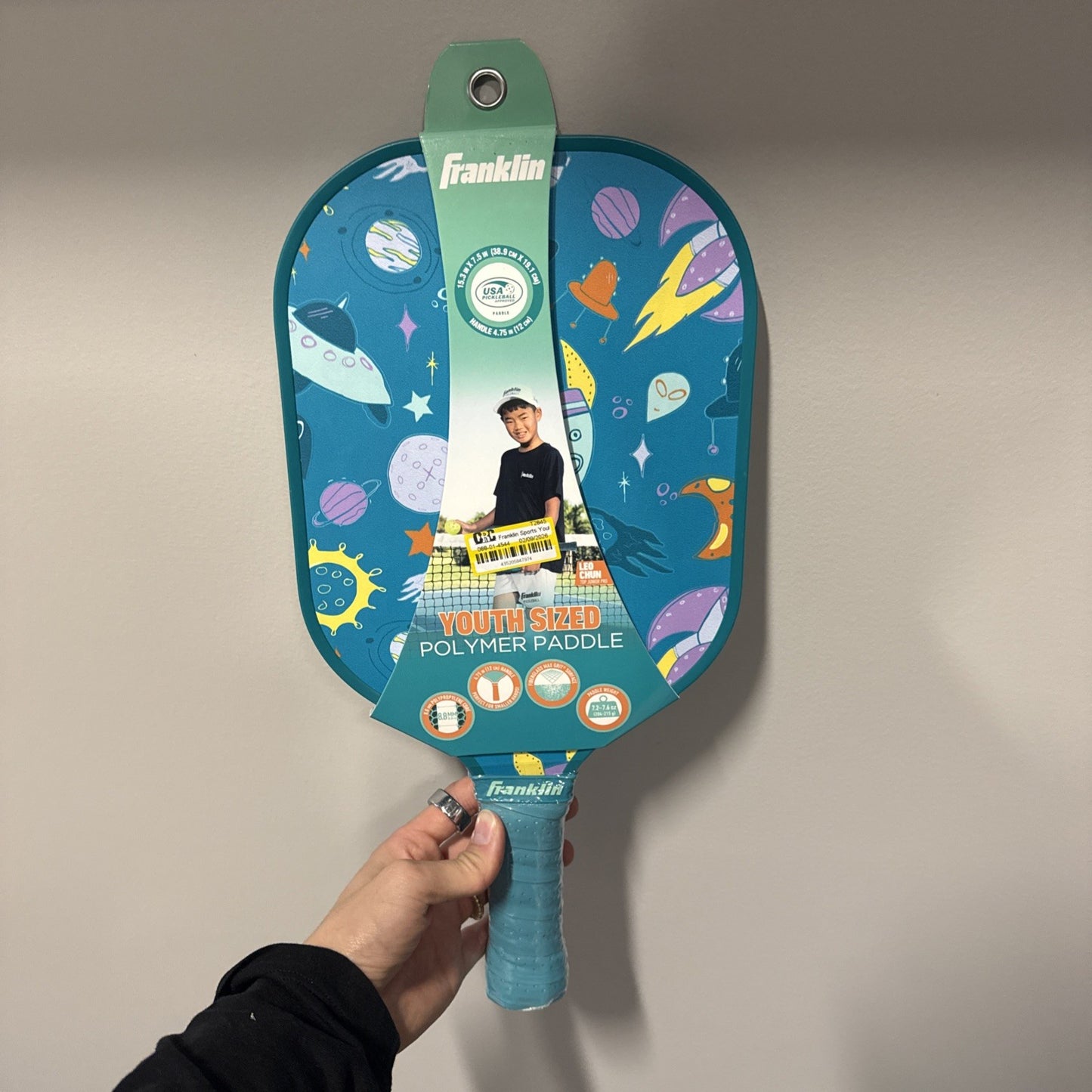 Franklin Sports Youth Pickleball Paddle • Blue • Space Theme • NEW