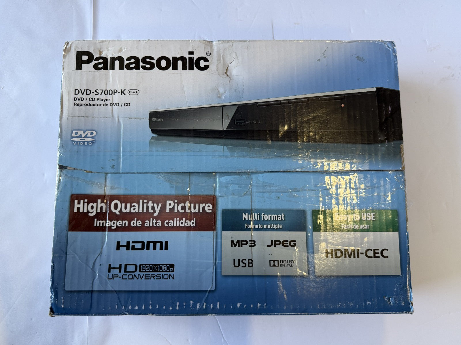 Panasonic  DVD- S700P-K Player with Dolby Digital Sound, 1080p HD Upscaling, HDM