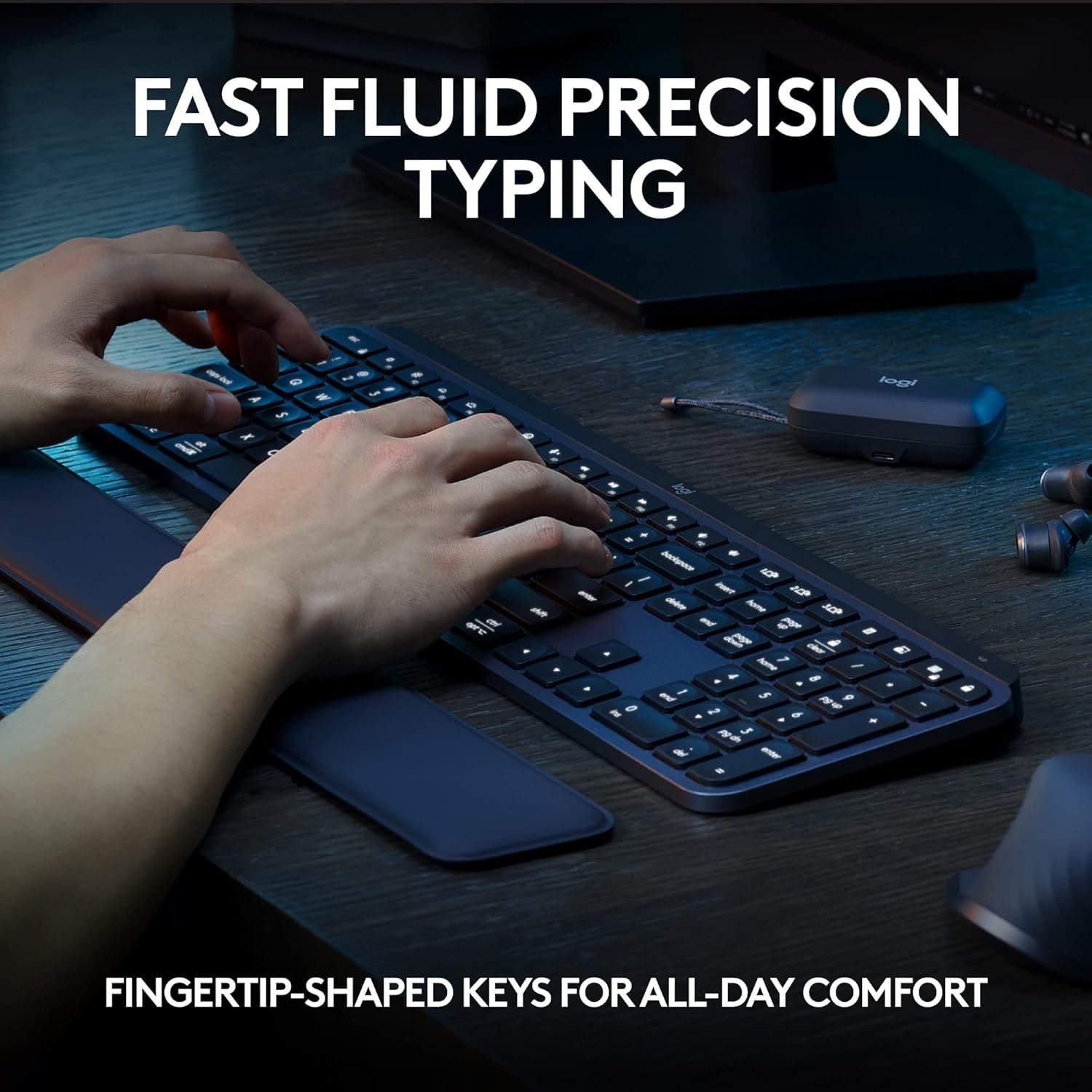 Logitech MX S Keys Full Size Keyboard for PC and Mac -BLACK