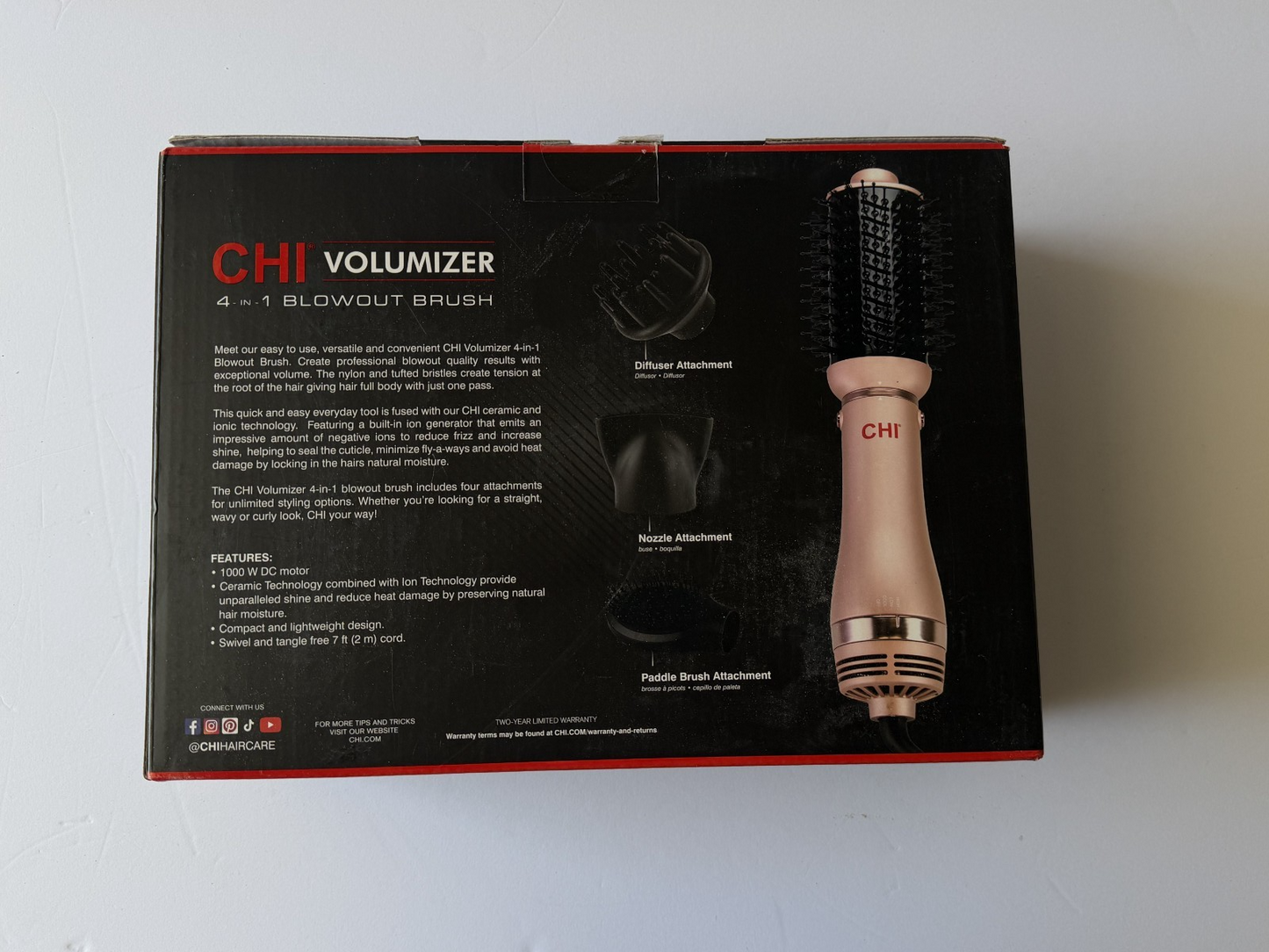 CHI Volumizer 4-in-1 Blowout Brush | Ceramic and Ion Technology in Black