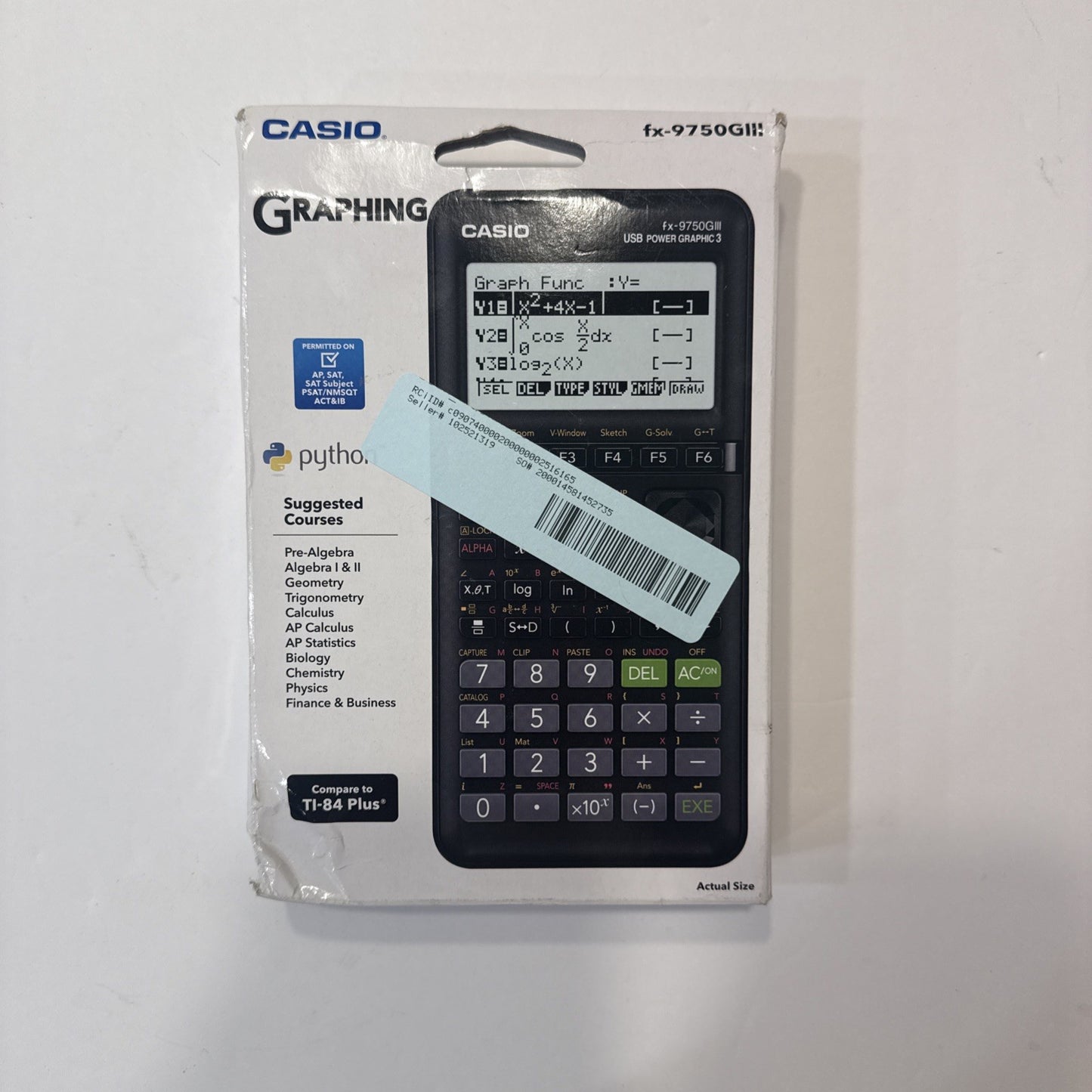 Open Box! Casio Graphing Calculator FX-9750G111 - Black - Sealed