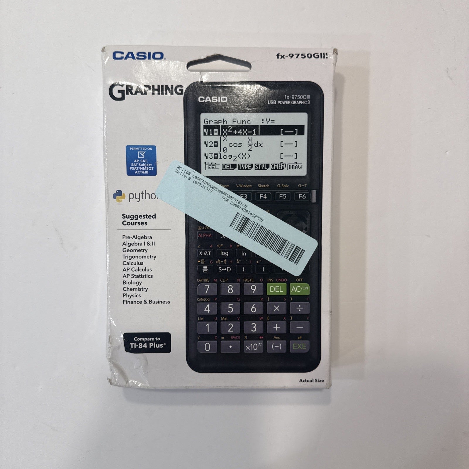 Open Box! Casio Graphing Calculator FX-9750G111 - Black - Sealed