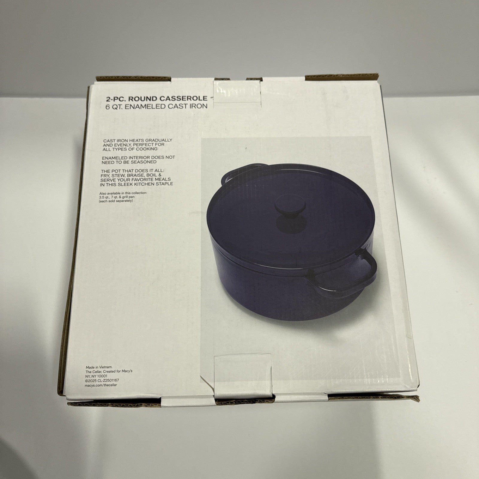 Enameled Cast Iron 6-Qt. Dutch Oven Navy See Notes