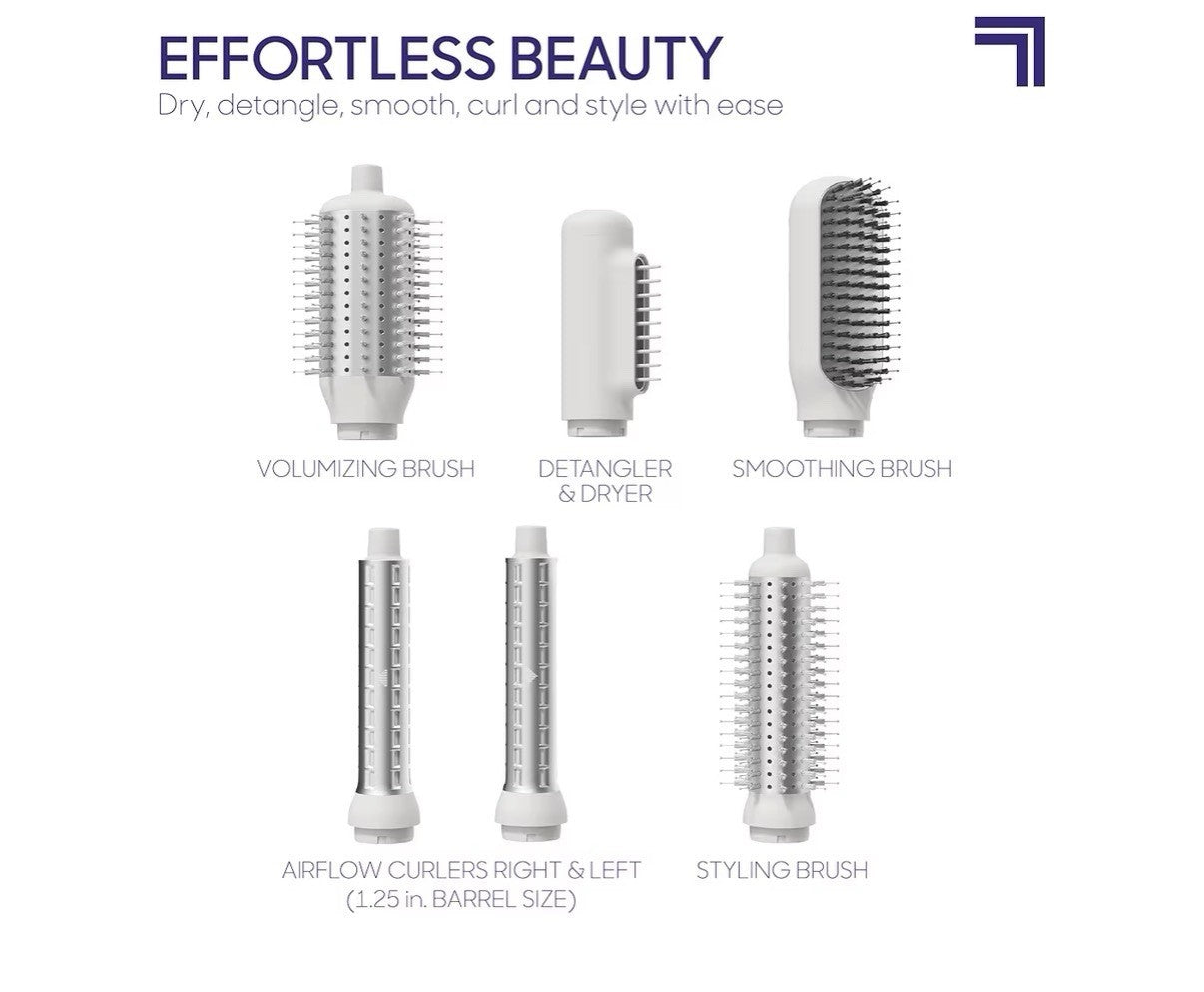 Sharper Image Revel 6-in-1 Hair Multi-Styler Airflow Styler 6pc See Notes