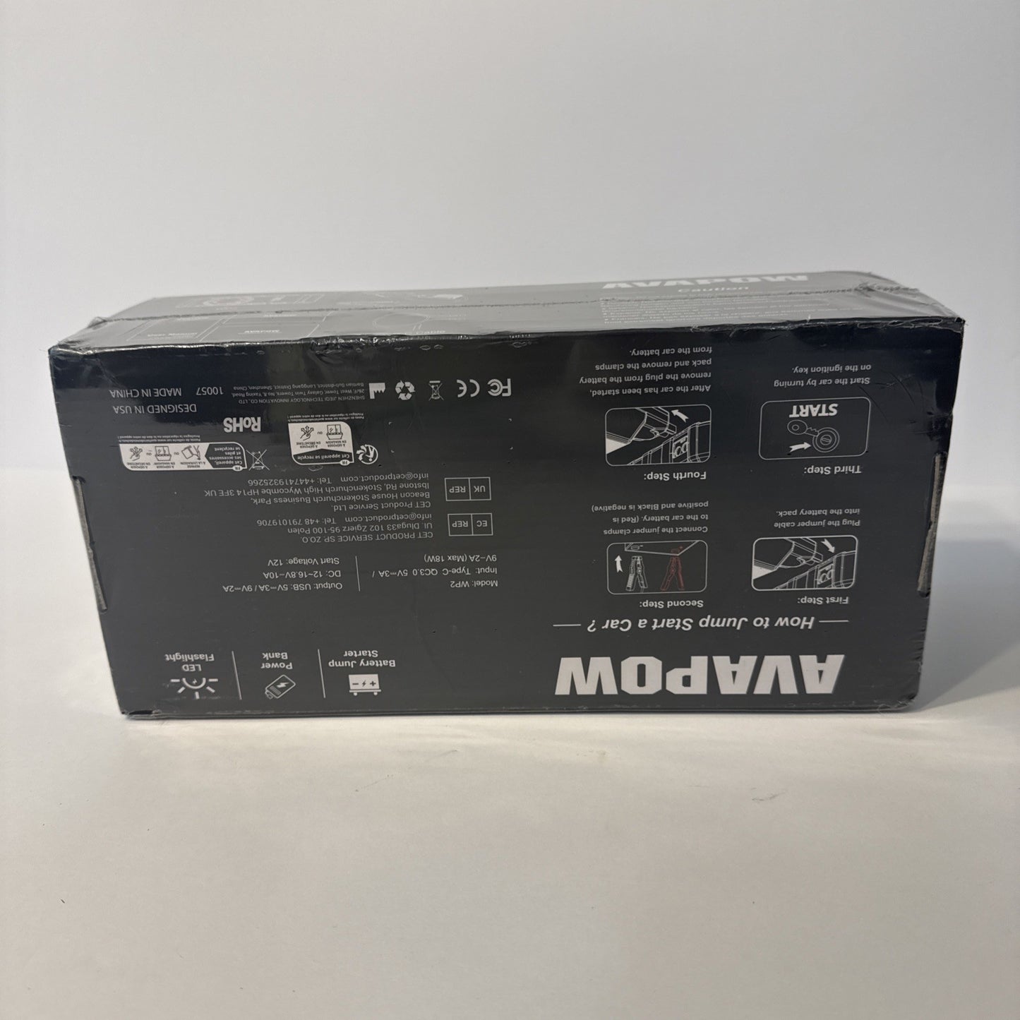AVAPOW AVP-WP2 Multifunction Battery Jump Starter w/ Air Compressor & Flashlight