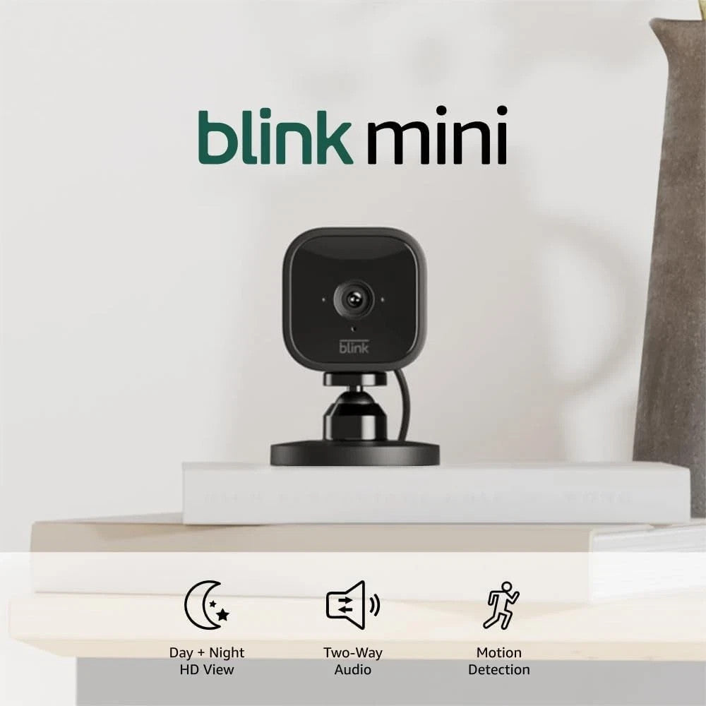 Blink Mini 2 Pack 1080p WiFi Security Camera Motion Detect Night Vision - Black