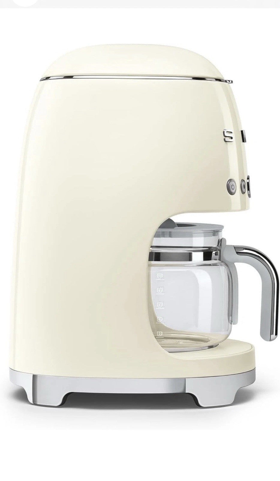 SMEG 50s Retro Drip Coffee Maker 10-Cup Auto Start Keep Warm Cream -Programmable
