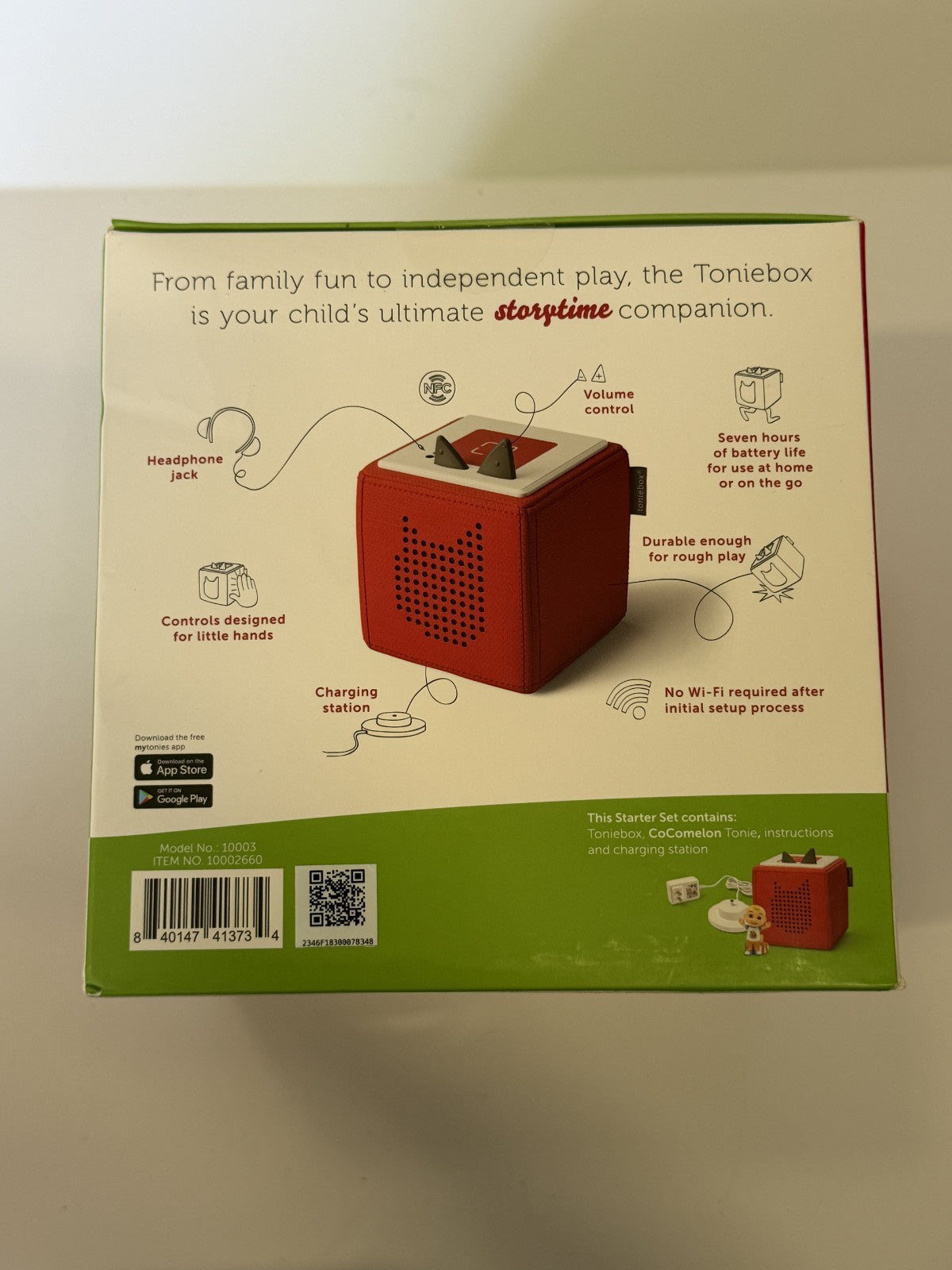 Tonies Cocomelon Toniebox Audio Player Starter Set with JJ, Red, NEW SEALED