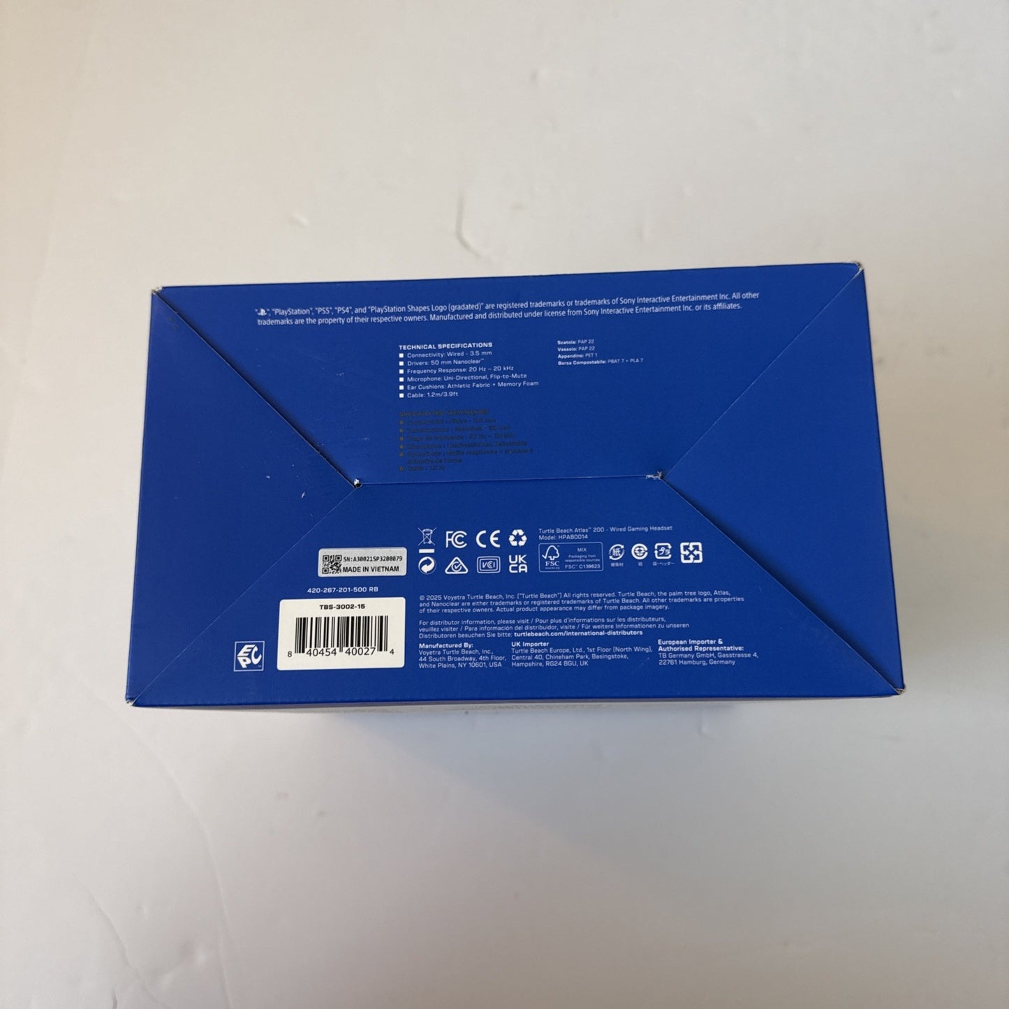 Turtle Beach Atlas 200 White Wired Gaming Headset for Sony PS5/PS4 - Brand New