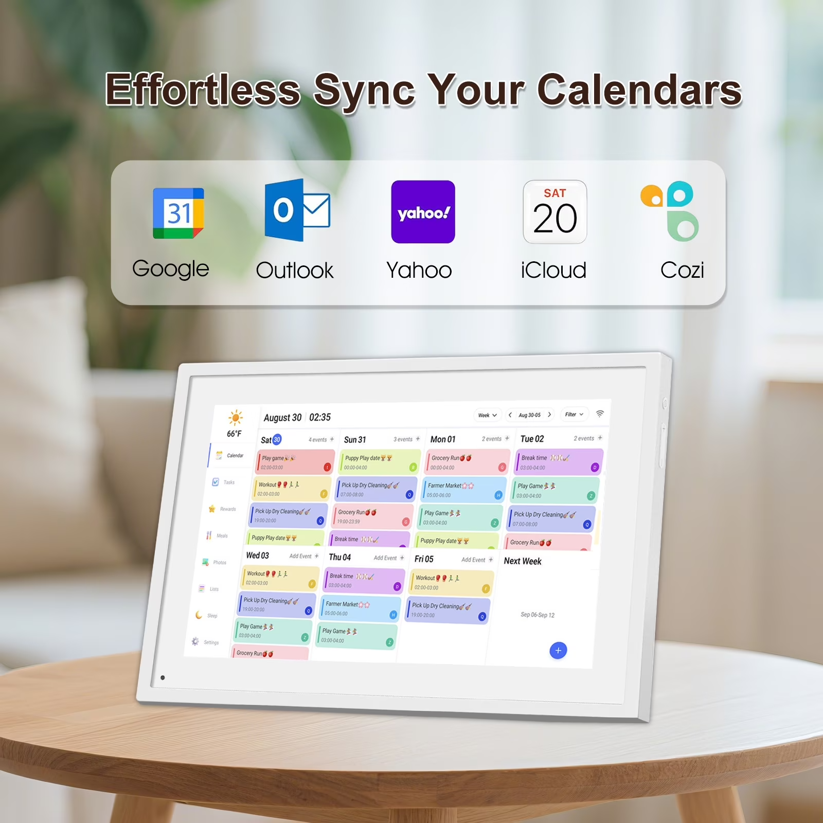 Digital Calendar, 10.1 Inch Smart Electronic Desk Calendar & Chore Chart, Touch