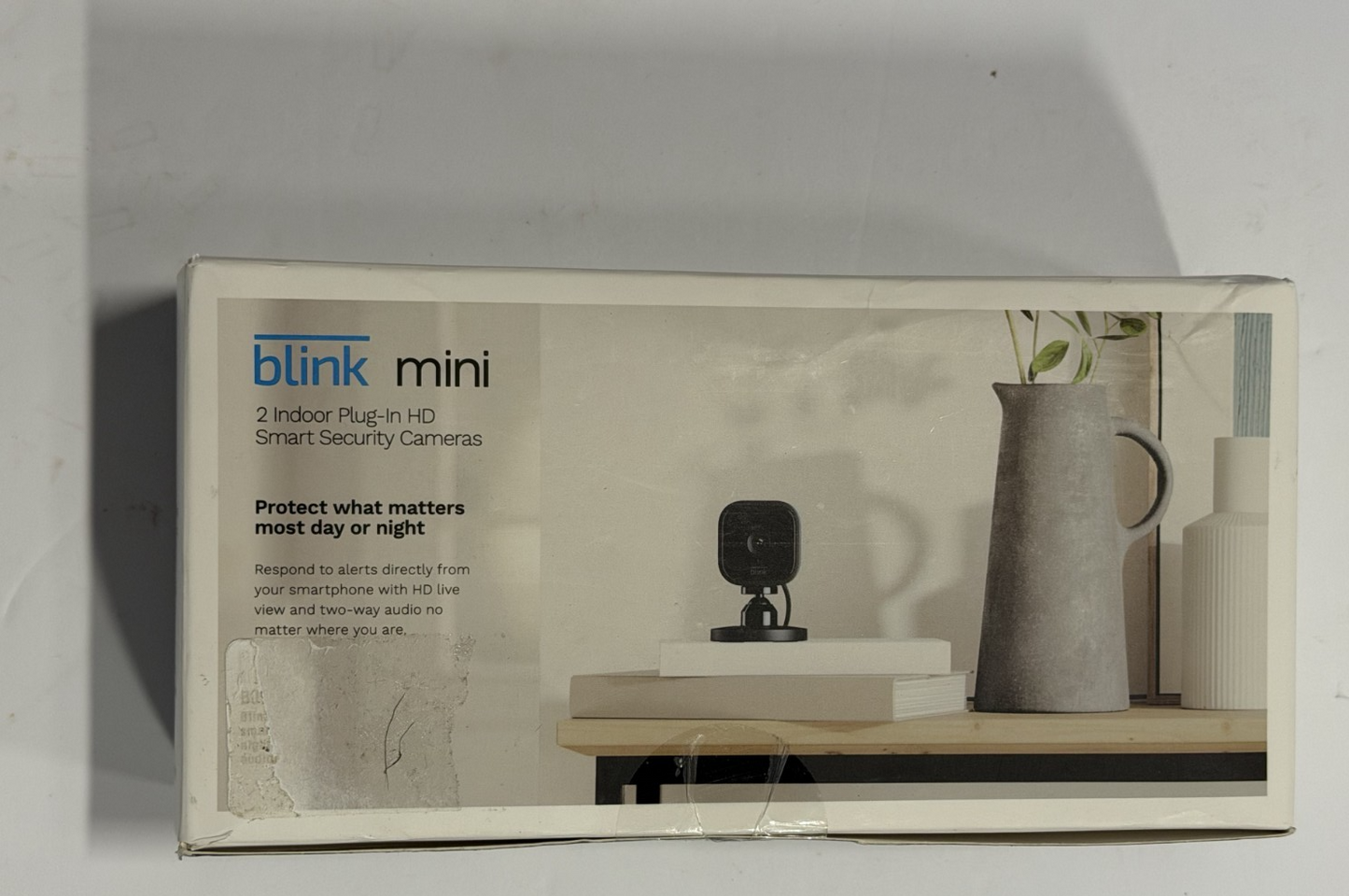 Blink Mini 2 Pack 1080p WiFi Security Camera Motion Detect Night Vision - Black