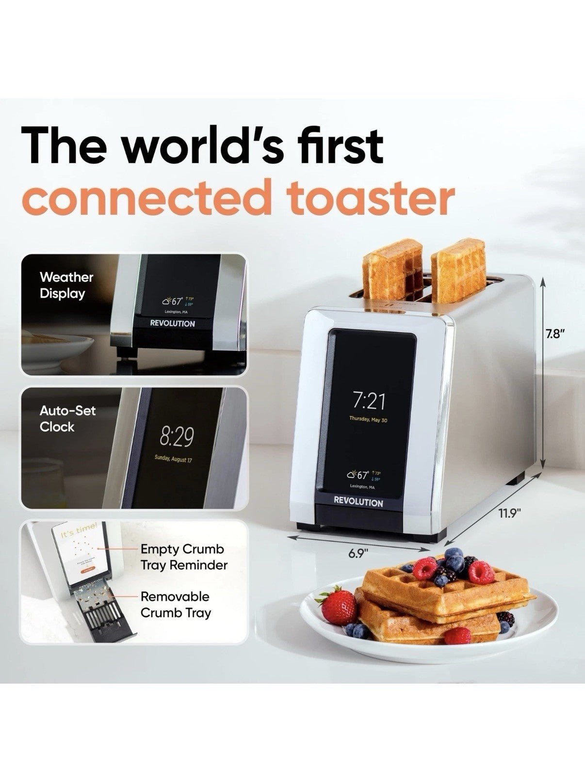R180 Connect Plus Toaster with Touchscreen – Choose from 40+ Bread Types, 7 B...